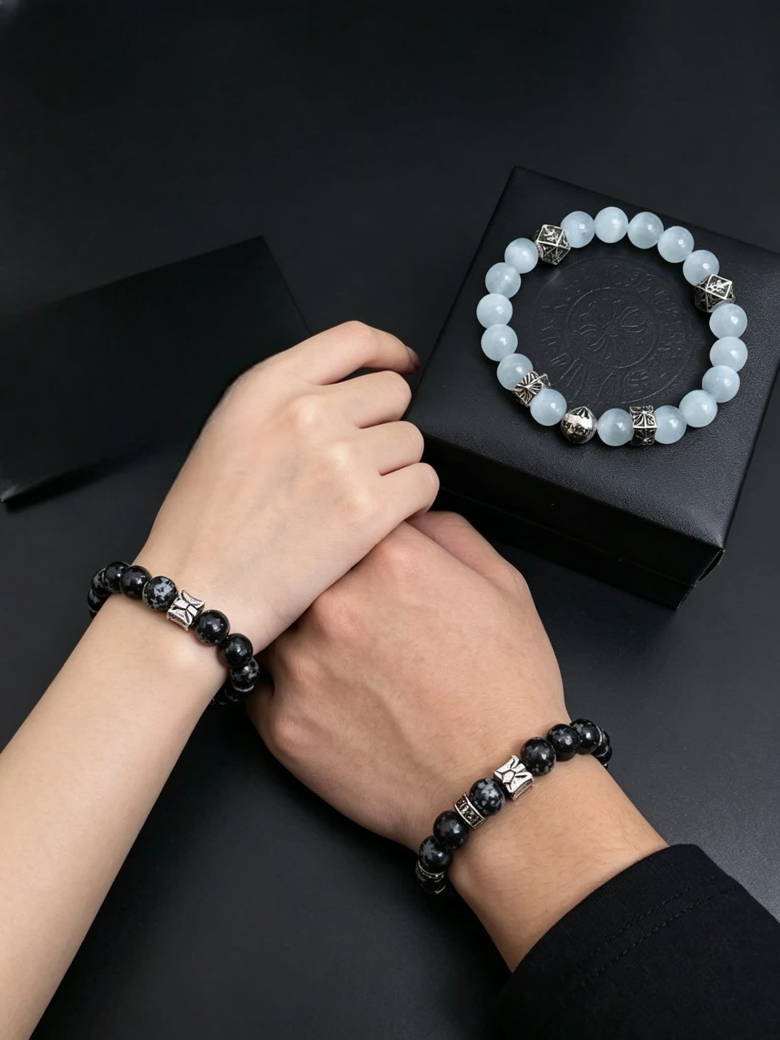 Chrome Hearts Beaded Bracelet with Silver Accents